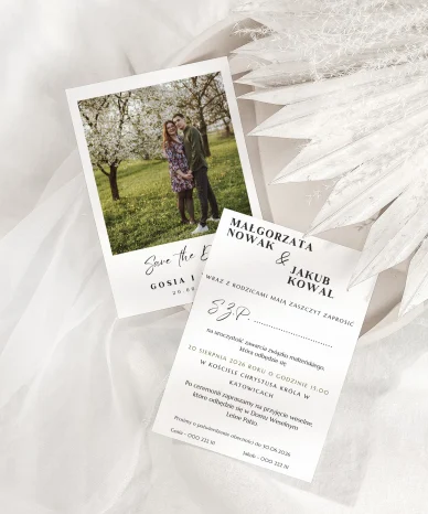 Eleganckie Zaproszenie Ślubne z Personalizowanym Zdjęciem
