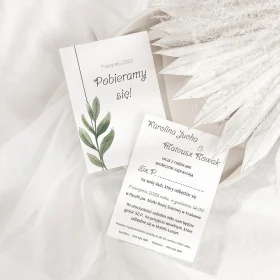 Minimalistyczne Zaproszenie Ślubne z Motywem Botanicznym