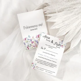 Personalizowane Zaproszenie Ślubne w Stylu Boho z Motywem Kwiatowym
