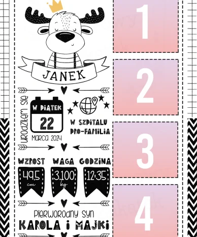 Alternative view of Metryczka dla Dziecka z 4 Zdjęciami