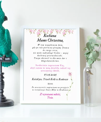 Alternative view of Personalizowane Pamiątkowe Zaproszenie dla Matki Chrzestnej na Pierwszą Komunię