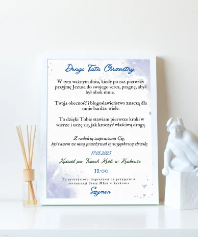 Alternative view of Zaproszenie na Pierwszą Komunię Świętą dla Ojca Chrzestnego
