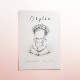 Metryczka dla Dziewczynki – Plakat Personalizowany