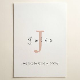 Plakat Urodzenia z Inicjałem – Nowoczesna Metryczka